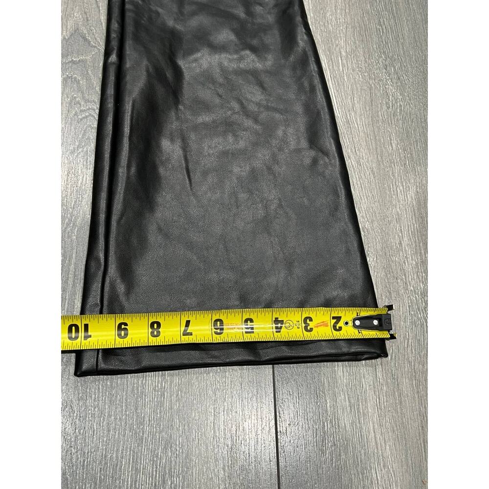 Abercrombie & Fitch Vegan Leather Low Rise Baggy Pant Black Size 28/6 A003658 - Picture 11 of 11